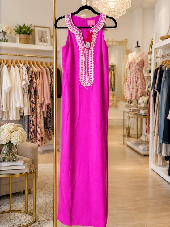 Lilly Pulitzer Dresses & Skirts - Lilly Pulitzer Fuchsia Sleeveless Embroidered Maxi Dress